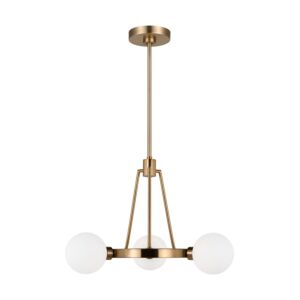 Clybourn 3-Light Chandelier in Satin Brass