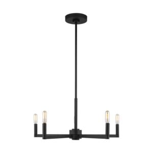 Fullton 5-Light LED Chandelier in Midnight Black