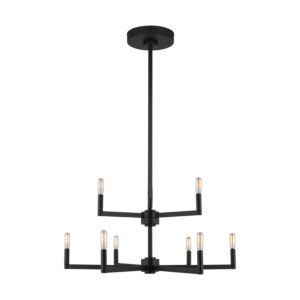 Fullton 9-Light LED Chandelier in Midnight Black