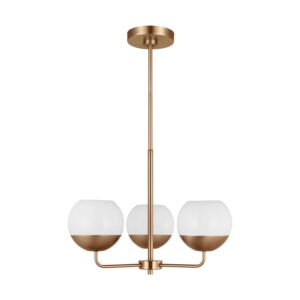 Alvin 3-Light LED Chandelier in Satin Brass