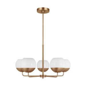 Alvin 5-Light Chandelier in Satin Brass