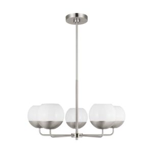 Alvin 5-Light LED Chandelier in Brushed Nickel