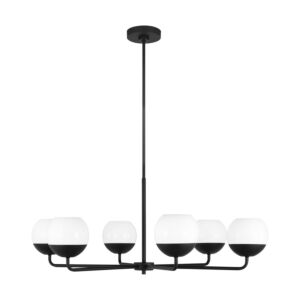 Alvin 6-Light LED Chandelier in Midnight Black