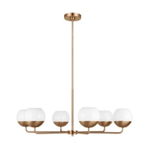 Alvin 6-Light LED Chandelier in Satin Brass