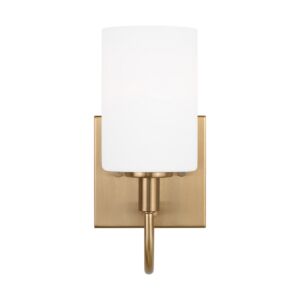 Oak Moore 1-Light LED Bathroom Vanity Light Wall Sconce in Satin Brass