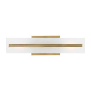 Dex 2-Light LED Bathroom Vanity Light Wall Sconce in Satin Brass