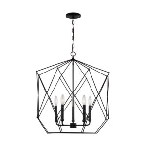 Zarra 5-Light LED Pendant in Midnight Black