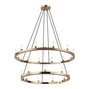 Cascadian 21-Light Chandelier in Aged Gold Brass