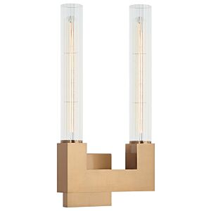 Odelle 2-Light Wall Sconce in Aged Gold Brass