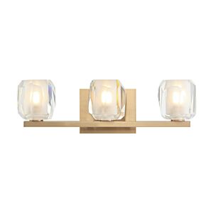 Carleton 3-Light Bathroom Vanity Light in Aged Gold Brass