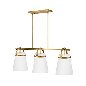 Tori 1-Light LED Linear Chandelier in Lacquered Brass