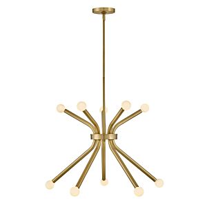 Axton 10-Light LED Chandelier in Lacquered Brass