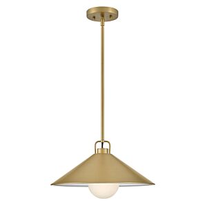 Milo 1-Light LED Pendant in Lacquered Brass