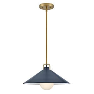 Milo 1-Light LED Pendant in Lacquered Brass