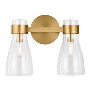 Moritz 2-Light Bathroom Vanity Light Fixture in Burnished Brass