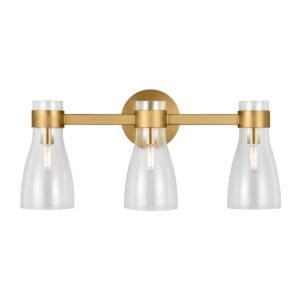 Moritz 3-Light Bathroom Vanity Light Fixture in Burnished Brass