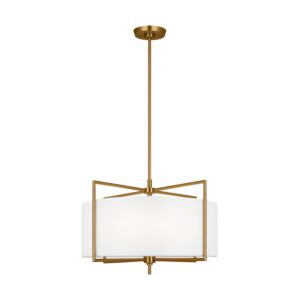 Perno 4-Light Pendant in Burnished Brass