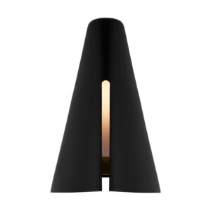 Cambre 1-Light LED Wall Sconce in Midnight Black and Burnished Brass