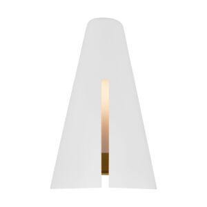 Cambre 1-Light LED Wall Sconce in Matte White and Burnished Brass