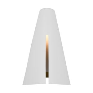 Cambre 1-Light LED Wall Sconce in Matte White and Burnished Brass