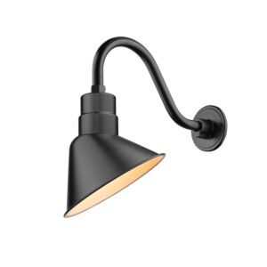 R Series 1-Light Angle Shade in Satin Black