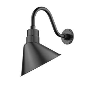 R Series 1-Light Angle Shade in Satin Black