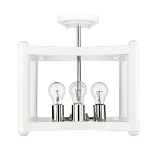 Coyle 4-Light Convertible Pendant Light in White with Polished Nickel Cluster