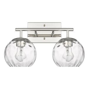 Mackenzie 2-Light Bathroom Vanity Light in Polished Nickel 
