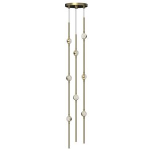 Constellation 8-Light LED Pendant in Satin Brass