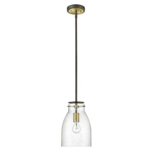 Shelby 1-Light Pendant Light in Oil Rubbed Bronze and Antique Brass