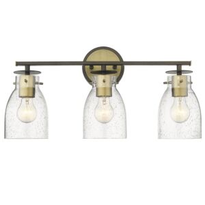 Shelby 3-Light Bathroom Vanity Light in Oil Rubbed Bronze and Antique Brass