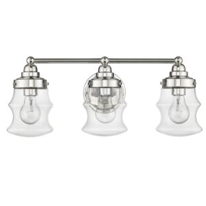 Keal 3-Light Bathroom Vanity Light in Polished Nickel