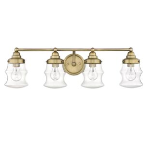 Keal 4-Light Bathroom Vanity Light in Antique Brass