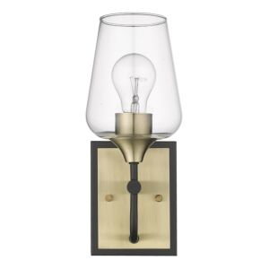 Gladys 1-Light Bathroom Vanity Light in Antique Brass and Black