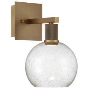 Port Nine Burgundy 1-Light LED Wall Sconce in Antique Brushed Brass