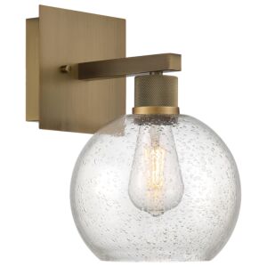 Port Nine Burgundy 1-Light LED Wall Sconce in Antique Brushed Brass