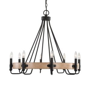 Deschutes, 8-Light Chandelier in Sanded Black