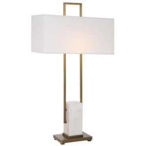 Column 1-Light Table Lamp in Plated Brass