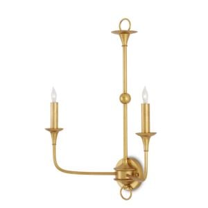 Nottaway 2-Light Wall Sconce in Contemporary Gold Leaf