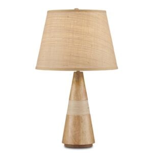 Amalia 1-Light Table Lamp in Natural with Brass