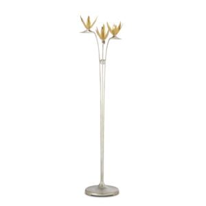 Paradiso 3-Light Floor Lamp in Contemporary Silver Leaf with Contemporary Gold Leaf