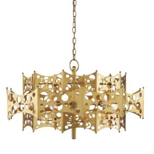 Emmental 5-Light Chandelier in Contemporary Gold Leaf