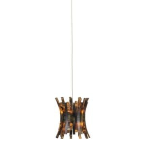 Alsop 1-Light Pendant in Brown with Black with Natural