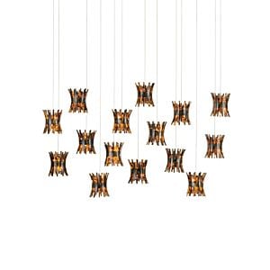 Alsop 15-Light 1Pendant in Brown with Black with Natural