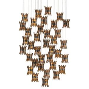 Alsop 36-Light 3Pendant in Brown with Black with Natural