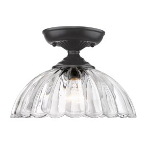 Audra 1-Light Semi-Flush Mount in Matte Black