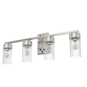 Hunter Gatz 4-Light Bathroom Vanity Light in Brushed Nickel