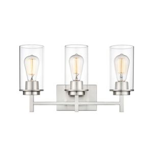 Janna 3-Light Bathroom Vanity Light in Brushed Nickel