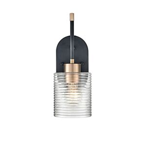 Renitta 1-Light Wall Sconce in Matte Black Modern Gold