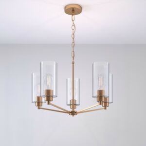 Beverlly 5-Light Chandelier in Modern Gold